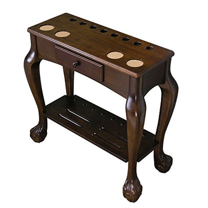 Billiard Cue and Ball rack with Drawer - color: Chestnut