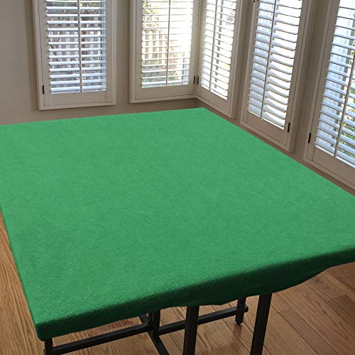 CAIT CHAPMAN HOME COLLECTION Green Felt Game Table Cover Fitting 34"-36" Square Table - size: 40" x 40" (Square)