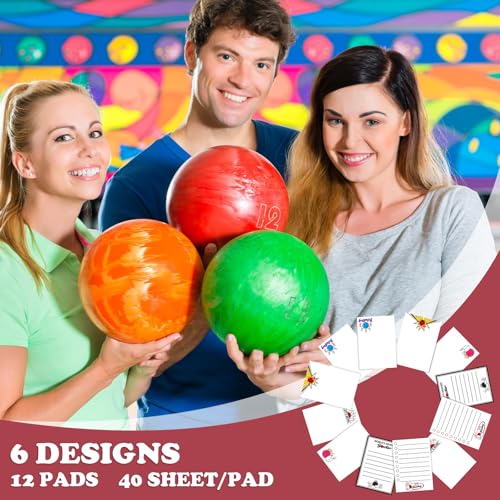 Ctosree 12 Pcs Bowling Gifts Sticky Notes Memo Pads for Bowling Party Favors Decorations Lined Sticky Notes for Daily Use Game Reminders Office Reward Supplies - style: Bowling