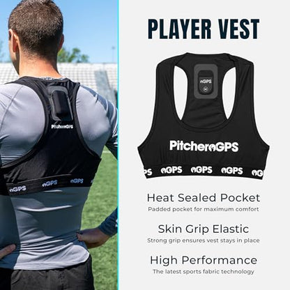PitcheroGPS Soccer Tracker & Vest - Tracks 18 Key Performance Metrics - Includes 60 Days Subscription. Soccer Training Equipment for Performance & Fitness Tracking (Adult Large) - size: Adult Large