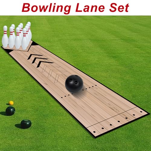 Mini Bowling Set, Indoor & Outdoor Home Bowling Set, Bowling Alley Set with Lane, Bowling Pins & Ball Set