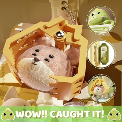 Dinosaur Claw Machine - Mini Vending Machine with Lights and Music, Candy Machine Dispenser for Kid Ages 3+, Electronic Kids Claw Machine Game for Birthday Party Includes 10 Plush Toys - color: Green