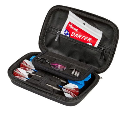Casemaster Sentinel 6 Dart Case, Holds Extra Accessories, Tips, Shafts and Flights, Compatible with Steel Tip and Soft Tip Darts, Impact & Water Resistant Tactech Shell, Sinister Snake - color: Black Sinister Snake