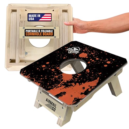 Titan Bags Airmail Go Cornhole Board - Traditional Foldable & Portable Cornhole Box Training Tool for Enhanced Practice for Indoor & Outdoor Bean Bag Toss Games