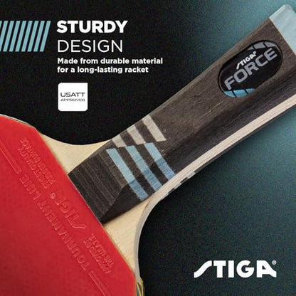 STIGA Beginner Ping Pong Paddles - Recreational to Performance Table Tennis Rackets Ages and Skill Levels - Multiple Styles + Performance Levels Available - style: Force