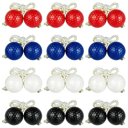12 Pack Ladder Balls Ladder Toss Balls Replacement with Storage Bag for Toss Match - color: Red Blue Black White
