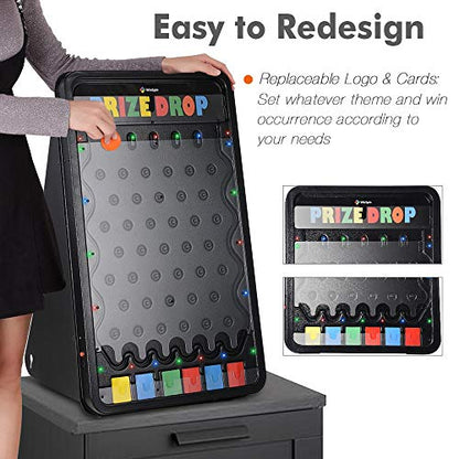 WinSpin 41"x25" Cornhole Board & Large Prize Drop Board w/LED Light Professional Set for Corporate Trade Shows, Adult Events & Commercial Marketing Displays