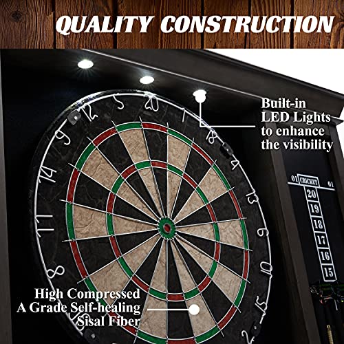 Barrington Palmer Dartboard Pub Style with LED Lights, Pre-asseblemed