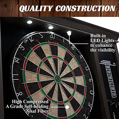 Barrington Palmer Dartboard Pub Style with LED Lights, Pre-asseblemed