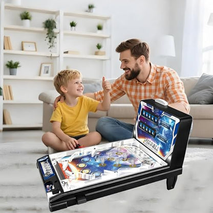 Retro Tabletop Pinball Machine - Classic Electronic Pinball Game with LED Lights, Sounds Scorer, Arcade Shooting Puzzle Toy for Kids and Adults, Gift for Birthday Christmas Party