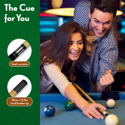 Short Pool Cue Stick – Hardwood Canadian Maple Pool Sticks for Billiard Table Sports