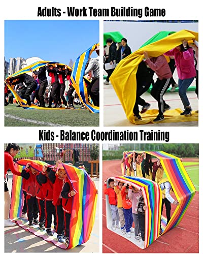 Teamwork Game Playing Run Mat, Indoor and Outdoor Team Building Multiplayer Game Rolling Run Mat for 2-18 People (Size : Kids-6M/20FT)