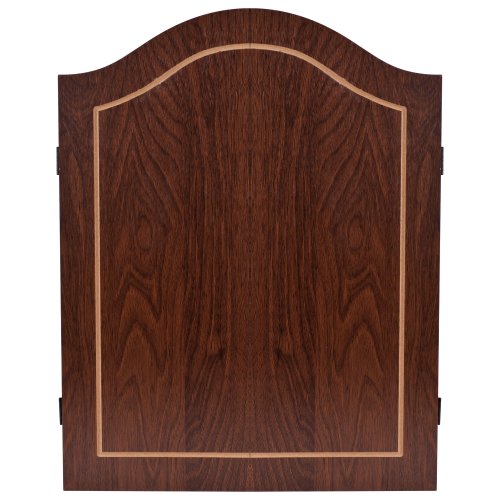 Dart Board Cabinet Set with 18-inch Dartboard, 6 Steel-Tip Darts, and Chalkboard Scoring for Game Rooms, Man Caves, and Home Bars by Trademark Poker