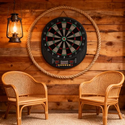 Fdit Electronic Dart Board, Hanging Dartboard Set with Automatic Scoring System for Soft Tip Darts Players Indoor Family Fun