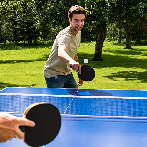 Vermont TS100 Outdoor Table Tennis Table | Portable Regulation-Size Ping Pong Table with Steel Frame & 360° Wheels | Optional Bat & Ball Sets for All Skill Levels - style: Table + Pro Set