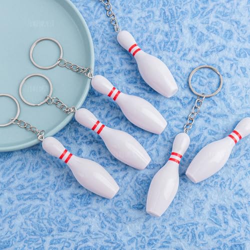 AUEAR, Bowling Pin Keychain Sport Keychain for Backpack DIY Craft Accesories - size: 18 Pack