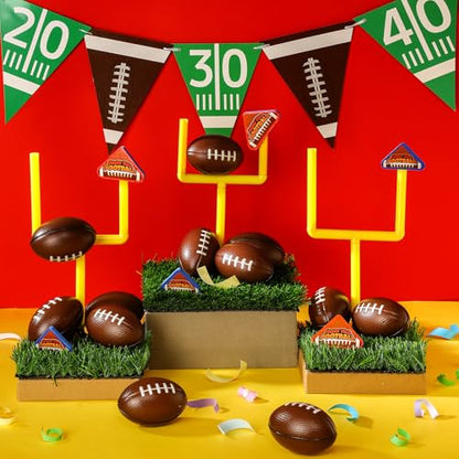25 Pcs Football Party Decor Table Centerpieces Decorations Kit Includes Artificial Grass Mats Mini Ball Football Field Goal Posts Baseball Bat Banner Decorations for DIY Sports Favors