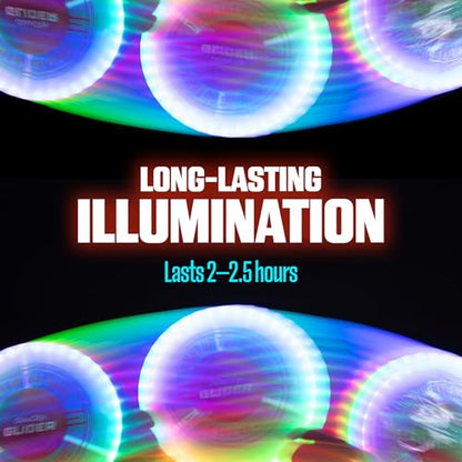 GlowCity Glow in The Dark Soccer Ball + Glider LED Flying Disc, Light Up, Durable, Multi-Color, Perfect for Evenings and Night Time, Great Gift for All Ages Teens