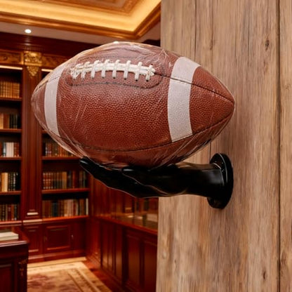 Basketball Holder Wall Mount Set of 2,Soccer Football Display Ball Storage | Basketball Room Decor, Black PVC, Easy to Install, Game Room Decor, Bedroom Decor, Space Saving
