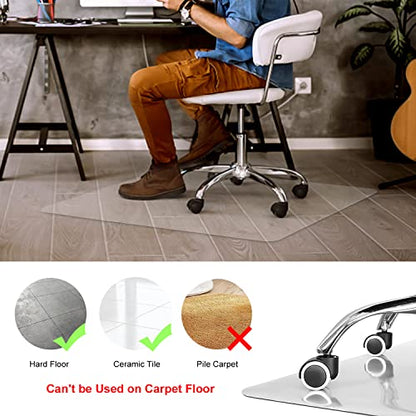 Kuyal Clear Chair Mat, Hard Floor Use, 48" x 30" Transparent Office Home Floor Protector mat Chairmats (30" X 48" Rectangle) - size: 30" x 48" Rectangle