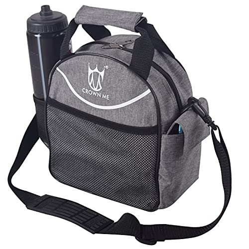 CROWN ME Disc Golf Set with 6 Discs and Mini Disc and Starter Disc Golf Bag - color: Grey