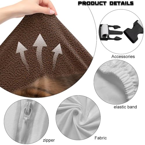 Suobstales Beagle Dog Paw Print Gaming Chair Cover, Removable Office Chair Cover with Zipper, Stretch Anti-dust Universal Washable High Back Computer Seat Protector for Pets - color: Beagle Dog Paw