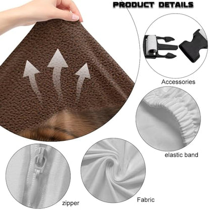 Suobstales Beagle Dog Paw Print Gaming Chair Cover, Removable Office Chair Cover with Zipper, Stretch Anti-dust Universal Washable High Back Computer Seat Protector for Pets - color: Beagle Dog Paw
