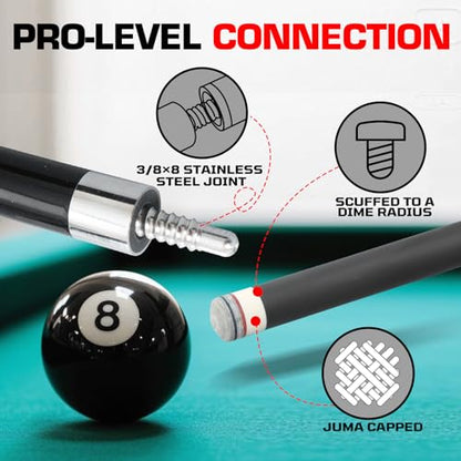 Banly Carbon Fiber Pool Cue Stick - Billiard Pool Stick for Adults, Low Deflection Pool Stick with Metal Ring Professional Cue Stick with Box Case - color: Black