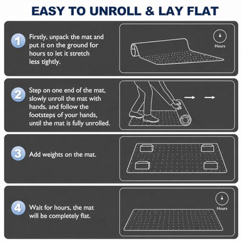 Chair Mat for Carpet- Low Pile (1/4" Thick) Carpet Protector for Office Gaming Computer Desk Chair. Heavy Duty Desk Chair Mat for Carpeted Floors, Semi Transparent (with Lip)