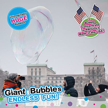 WOWMAZING Giant Bubble Kit Winter – Bubble Wand, 2 Big Bubbles Mix Pouches, 8 Cold-Activated Stickers for Outdoor Winter Fun |Bubbles Made in USA - style: Kit-Winter
