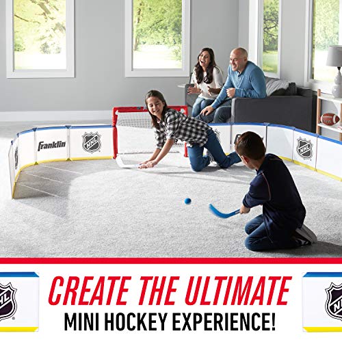 Franklin Sports Mini Hockey Rink Set - Half Rink Knee Hockey Goal, Mini Sticks, and Ball Set - Indoor Mini Hockey Rink - Official NHL Licensed