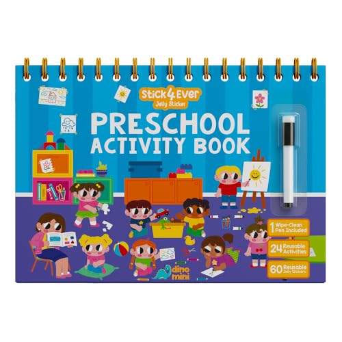 Stick4Ever Preschool Activity Book - Reusable Sticker Book for Toddlers 2-4 Years - Mess-Free Educational Travel Activity for Kids, Boys & Girls - No Mess Travel Toys & Road Trip Essentials