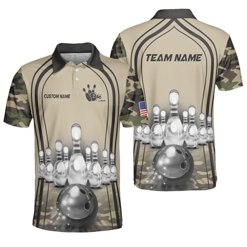 GABITA Personalized Bowling Jerseys for Men, Custom Bowling Shirts, Funny Bowling Shirts Gift for Bowler Team Player - color: A10