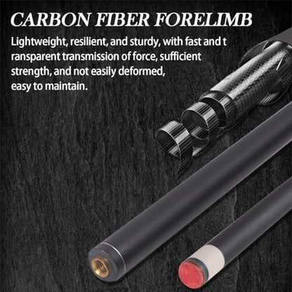 12.5mm Pool Cue Stick, Canadian Maple Cue Stick 58 Inch 19oz 12.5mm Tip, Billiard Table Cues Stick for Bar Professional Adults, Maple Dyeing Shaft, Lizard Pattern Cowhide Grip