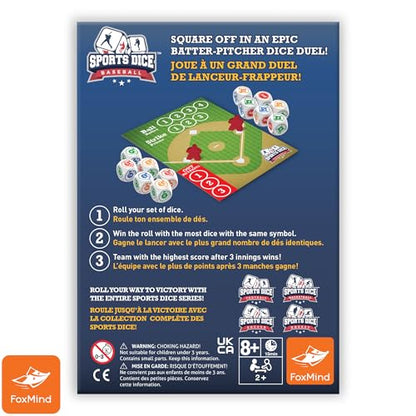 FoxMind Games: Sports Dice, Baseball, Roll it Out of the Park, Easy to Learn, Fun to Play, Play with Up to 4 Players, for Ages 7 and up