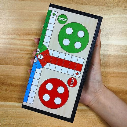 KIDAMI Mini Magnetic Ludo Travel Board Game Set, Folding Design and Light-Weight, Gift for Kids Toddlers (7.64 × 7.64 inches) - color: Ludo