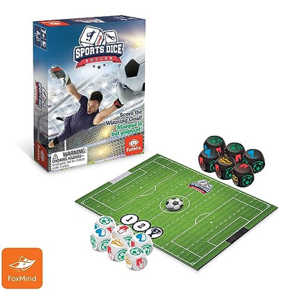 FoxMind Games: Sports Dice Soccer - Dice Board Game, Kick It Out of The Stadium, Easy to Learn & Fun to Play, 2 or 4 Players, Ages 7+