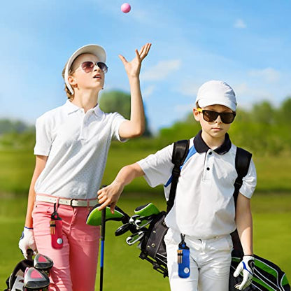 4 Pieces Golf Tee Holder Golf Ball Carry Bag Pouch Ball Holder Keychain Belt Clip Gifts Accessories - color: Black, Red, Blue, Green