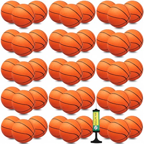 Oleitodh 40Pcs Mini Basketball Set, 6" Inch Small Basketballs with Pump for Over The Door Hoop Games, PVC Indoor Outdoor Play, Pool Beach Basketball, Party Favors, Adults Kids - color: Orange, size: 6" 40 Pack