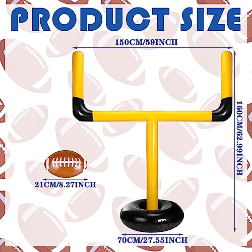 Zhanmai Inflatable Jumbo Football Set Inflatable Football Goal Post with Beach Ball Target Goal Post Ball or Outdoor Sport Summer Beach Pool Party Games Accessories for Practice and Fun