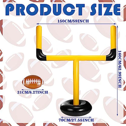 Zhanmai Inflatable Jumbo Football Set Inflatable Football Goal Post with Beach Ball Target Goal Post Ball or Outdoor Sport Summer Beach Pool Party Games Accessories for Practice and Fun