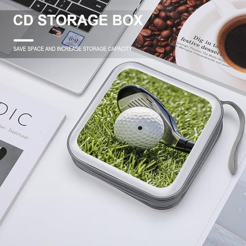 Golf Ball CD Case 40 Discs Heavy Duty Bag Binder Storage Booklet Album Portable DVD CD Case Holder for Car Sturdy Hard Plastic Disc Cases for Home Office Travel