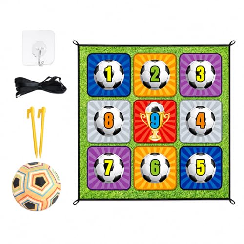 Childrens Soccer Mat, 150x150cm Velvet Soccer Target Game, Nine Grid Soccer Practice Mat 7-14, Indoor Outdoor Soccer Toys, Tangerine - color: Tangerine