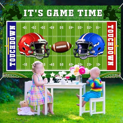 Football Field Backdrop Football Stadium Green Lawn Photography Background Rugby Ball Sports Themed Decor Banner Touchdown Sport Party Supplies for Birthday Baby Shower 7x5ft FULC04 - size: 7x5ft