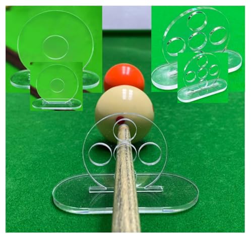 4PCS Billiard Cue Stroke Trainer, Billiard Training Tool Pool Cue Exerciser Trainer with Non-Slip Base, Acrylic Pool Training Aid for 8/9-Ball and Snooker(2 Single Hole+2 Five Holes)