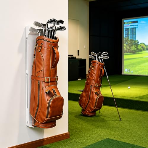 KAXIWEI Wall Mount Golf Bag Storage Stand Organizer Rack for Garage - color: White