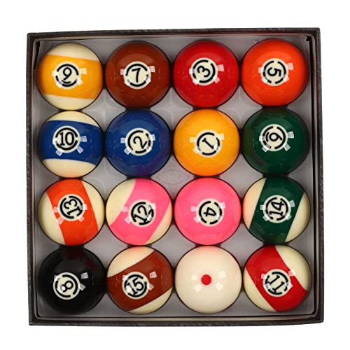 Billiards Balls Replacement, 5.72cm Billiards Balls 16 Pieces Large Size Resin Pool Balls Set for Entertainment