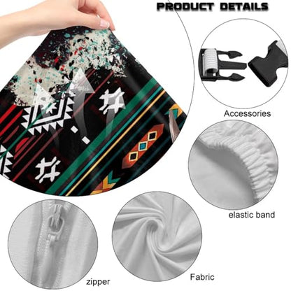 Highland Cow Print Gaming Chair Cover with Armrest Covers Aztec Sunflower Print Computer Chair Seat Slipcovers Universal Fit for Desk/Swivel/Rotating Chairs Protector - color: Multi - Highland Cow Aztec Sunflower