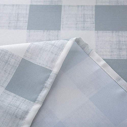 Melaluxe Spring/Summer Wrinkle-Free Waterproof Outdoor Tablecloth with Umbrella Hole and Zipper, Grey Checkered, 60" Round-Zippered - color: Grey Checkered, size: 60" (Round)