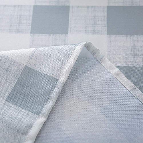 Melaluxe Spring/Summer Wrinkle-Free Waterproof Outdoor Tablecloth with Umbrella Hole and Zipper, Grey Checkered, 60 Inch Square - color: Grey Checkered, size: 60" x 60" (Square)
